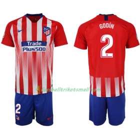 Fußballtrikots Atlético Madrid GODIN 2 Kinder 2018-2019 Kurzarm Heimtrikotsatz kaufen